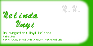 melinda unyi business card